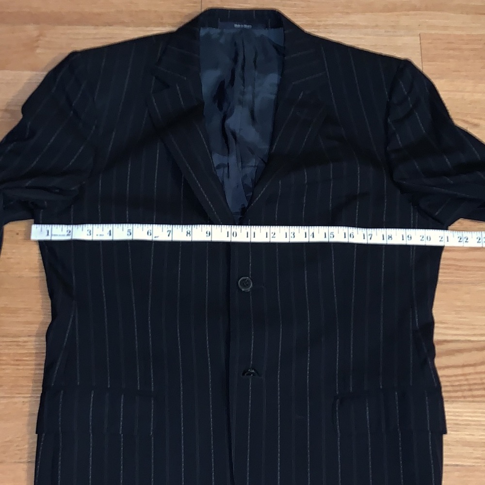 Z Zegna Mens Stripes Navy Blue Wool Blazer 48C - Picture 5 of 7